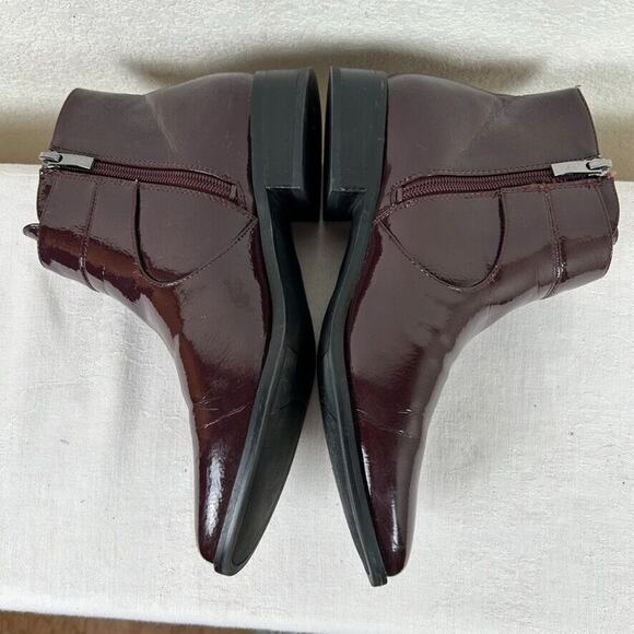 Franco Sarto Womens 9 M faux Patent leather ankle boots Y2K Preppy - Picture 5 of 9